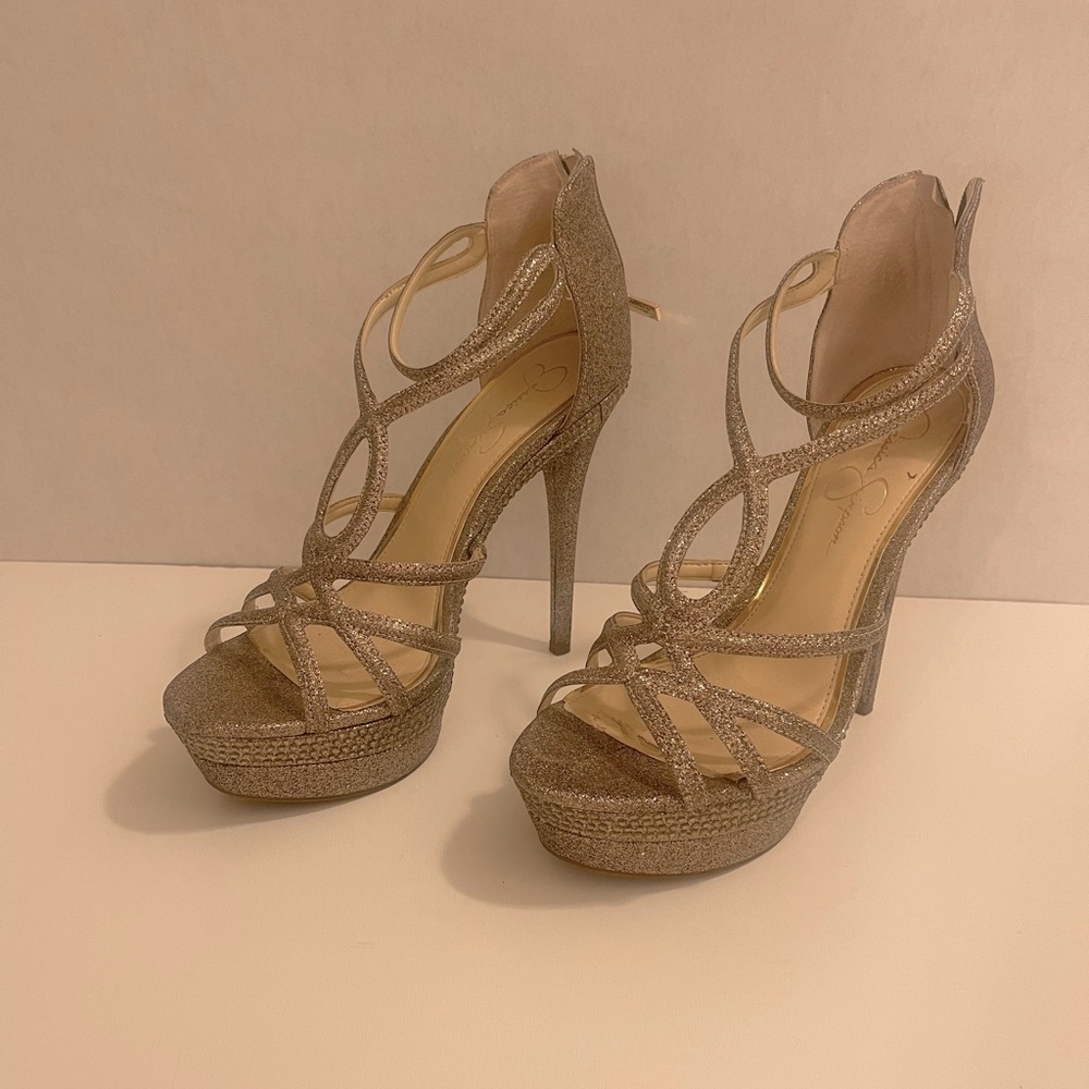 Gold Jessica Simpson heels